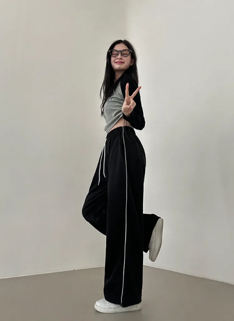 2WAYパイピング配色スウェットパンツ | レディースファッション通販